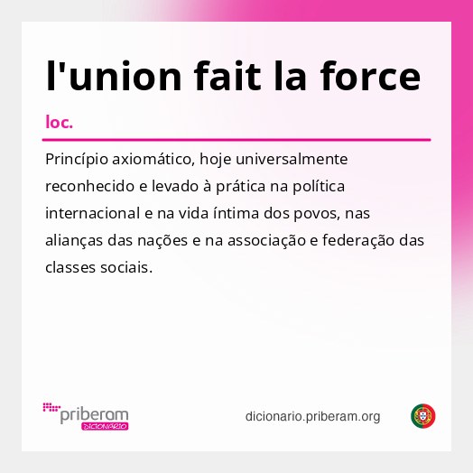 Significado de l'union fait la force